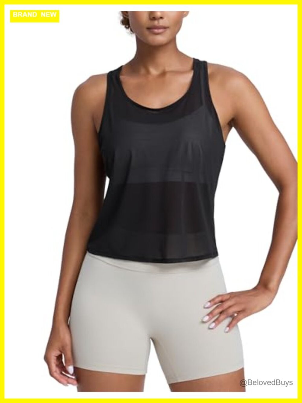 Mesh Racerback Tank Top Breathable Workout Activewear Layering Piece
